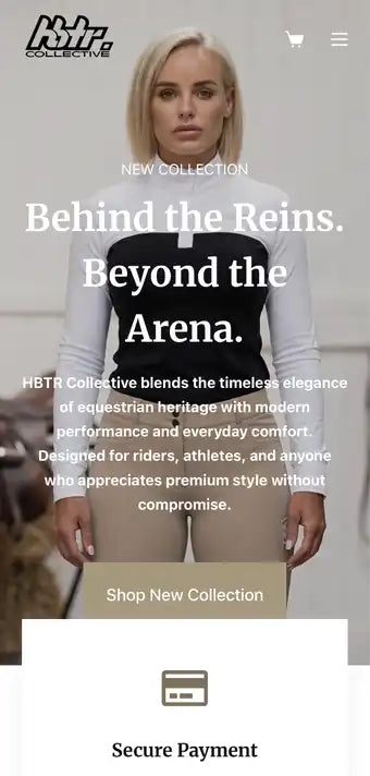 HBTR Collective website on mobile